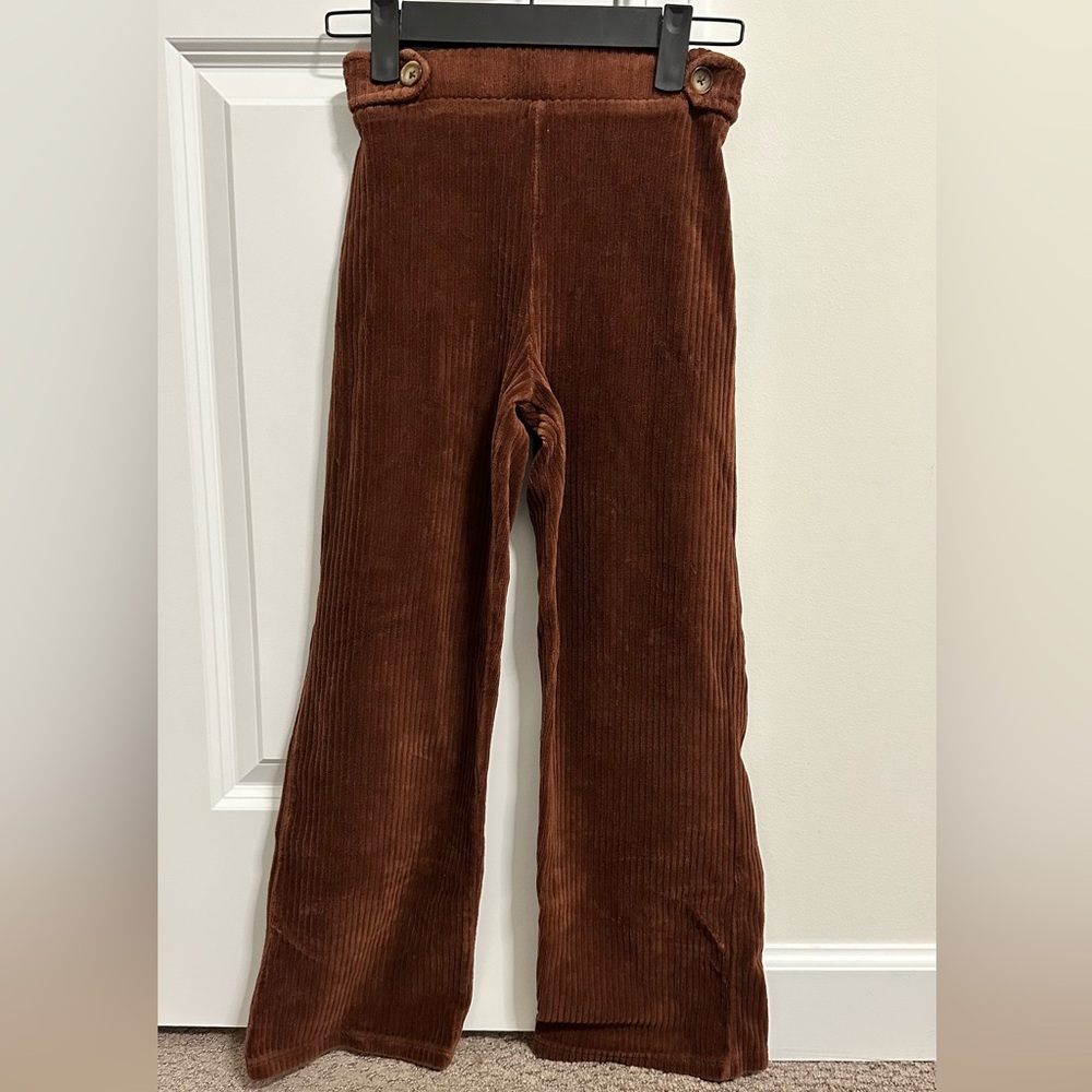 Zara Kids Corduroy Wide-Leg Pants - Brown